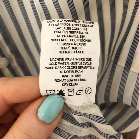 SMART SET Blue & White Striped Button Down Blouse - Picture 9 of 9